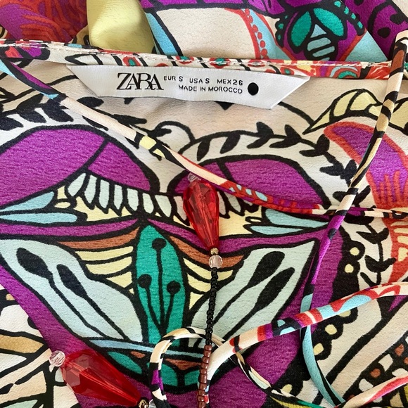 Zara printed midi dress Sz S - Picture 3 of 4